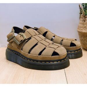 Dr. Martens Wrenlie Savannah Tan Bronx Suede Fisherman Sandals UK 7 NWOB